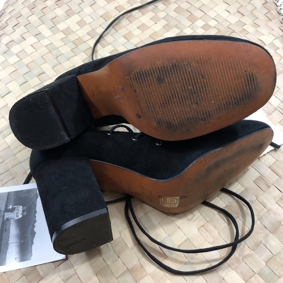 TopShop Black Block Heel Lace Up Pumps 39 - Picture 7 of 7